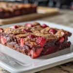 A Pan of Delicious Strawberry Shortcake Brownies