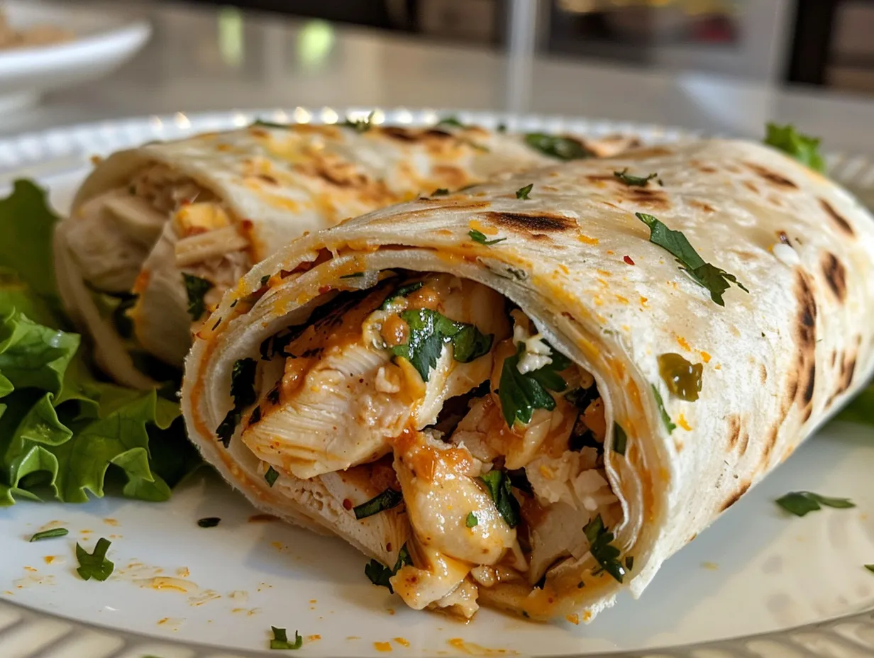 Cheesy Garlic Chicken Wraps Appetizer