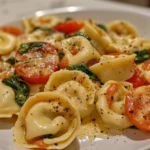 creamy spinach tomato tortellini bowl