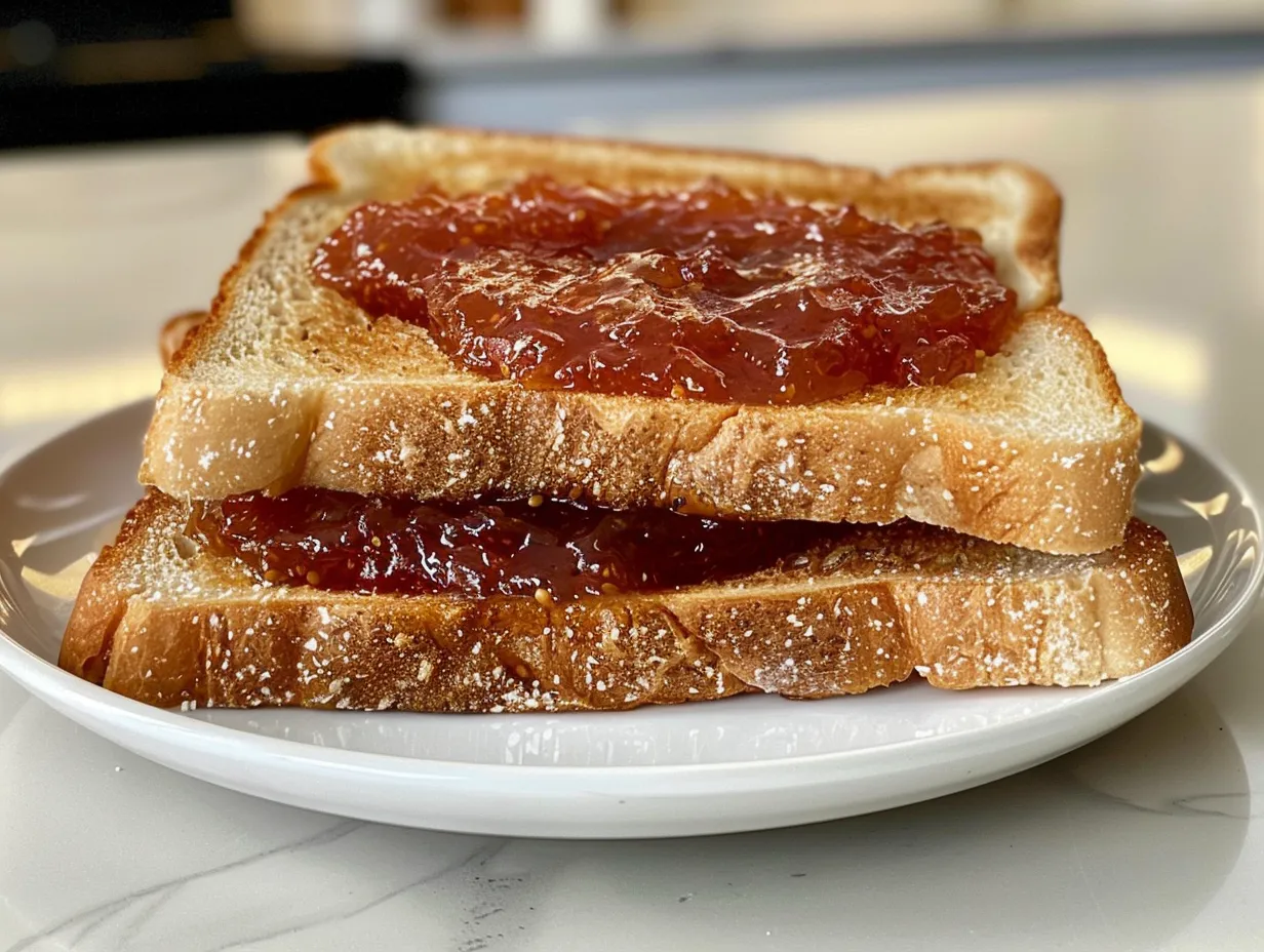 Delicious Homemade Nectarine Jam on Toast