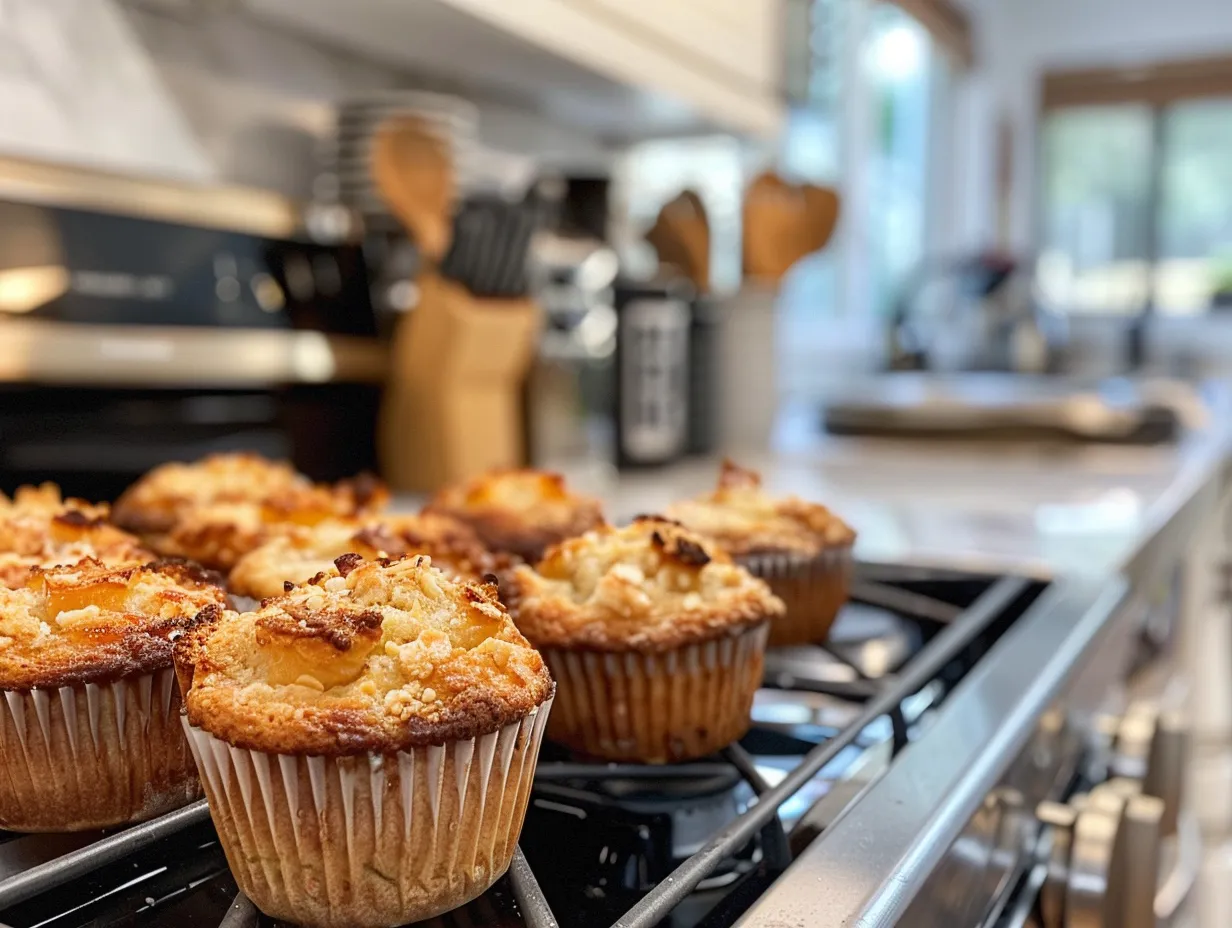 finished nectarine muffins