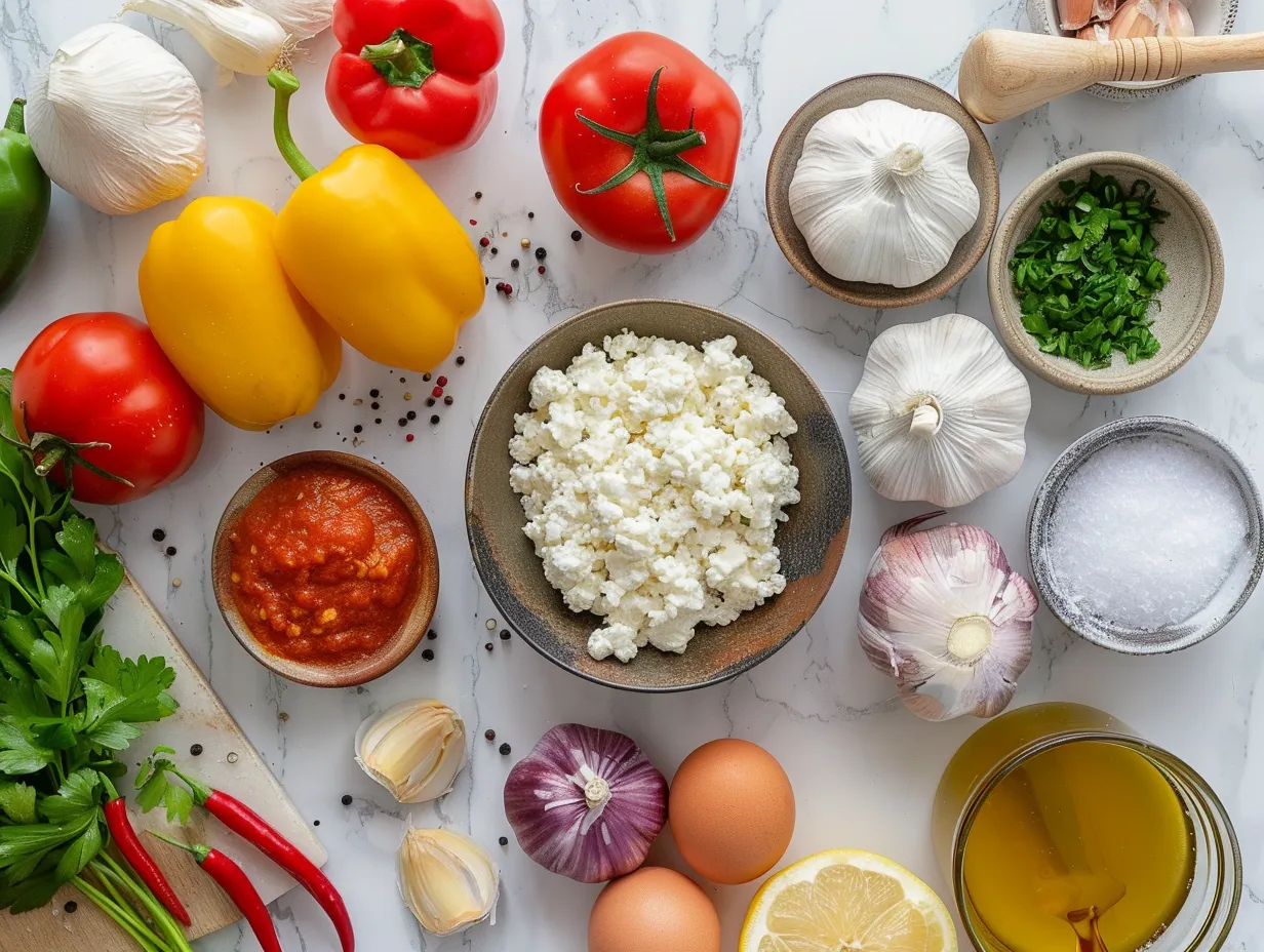 fresh ingredients for buffalo chicken cottage cheese bowl