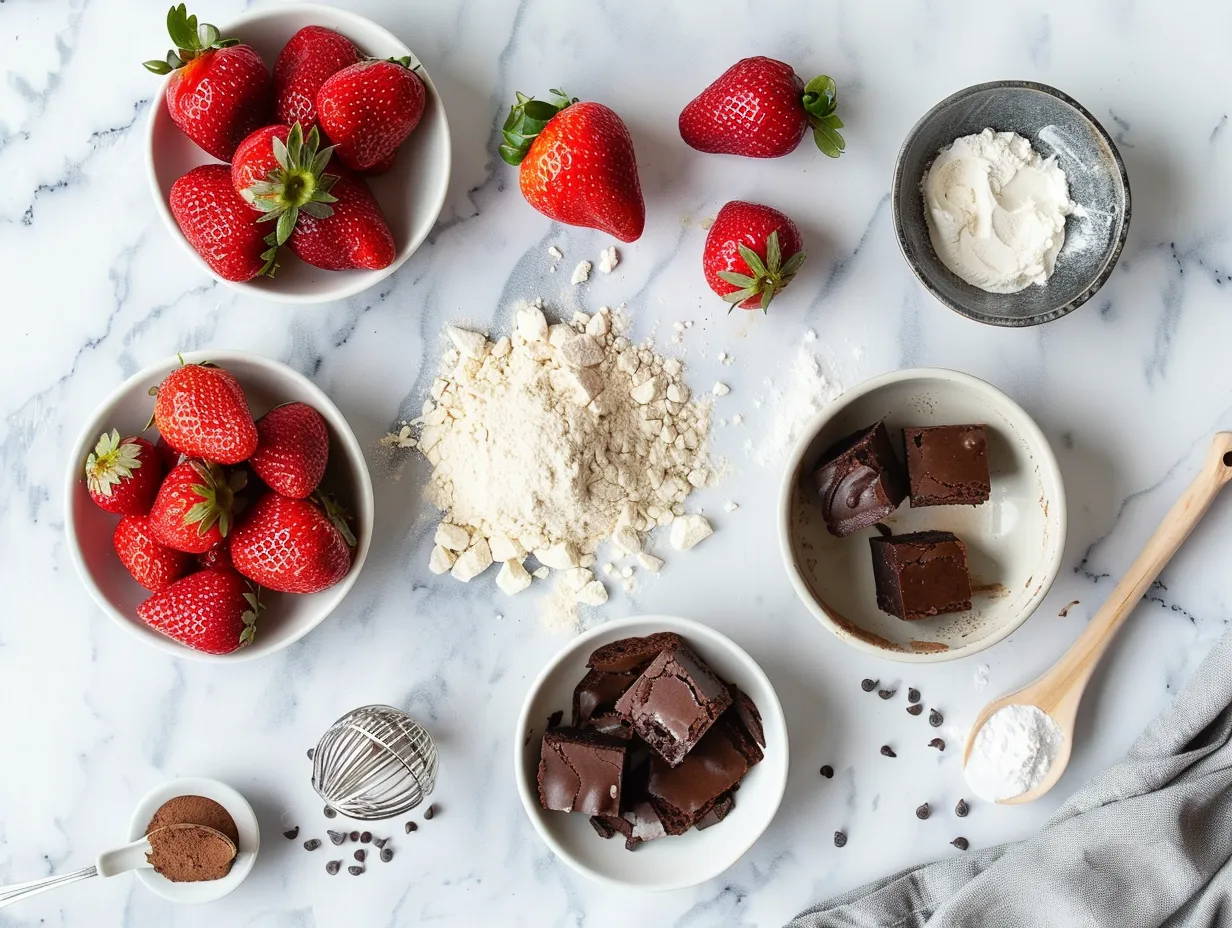 Ingredients for Strawberry Shortcake Brownies