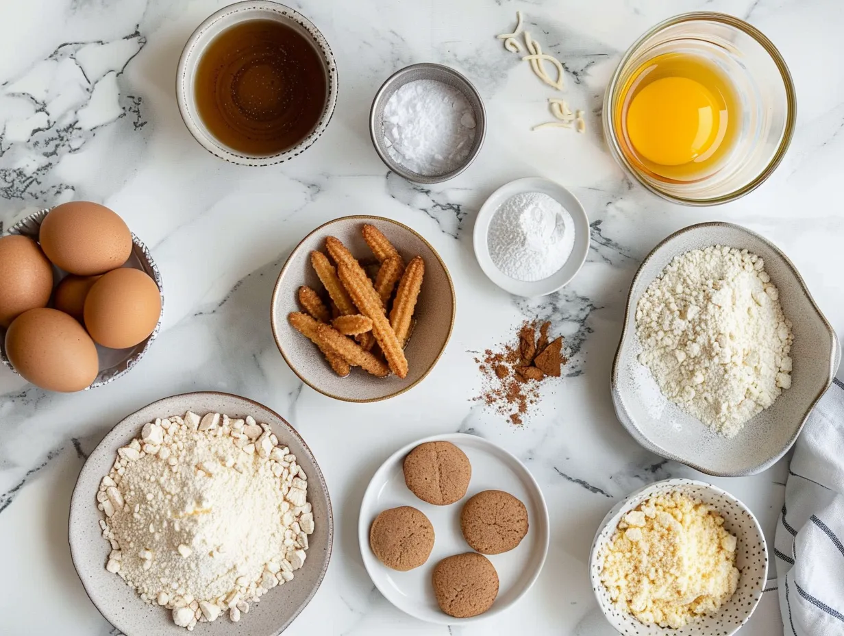 Raw Ingredients for Churro Cheesecake Donut Cookies