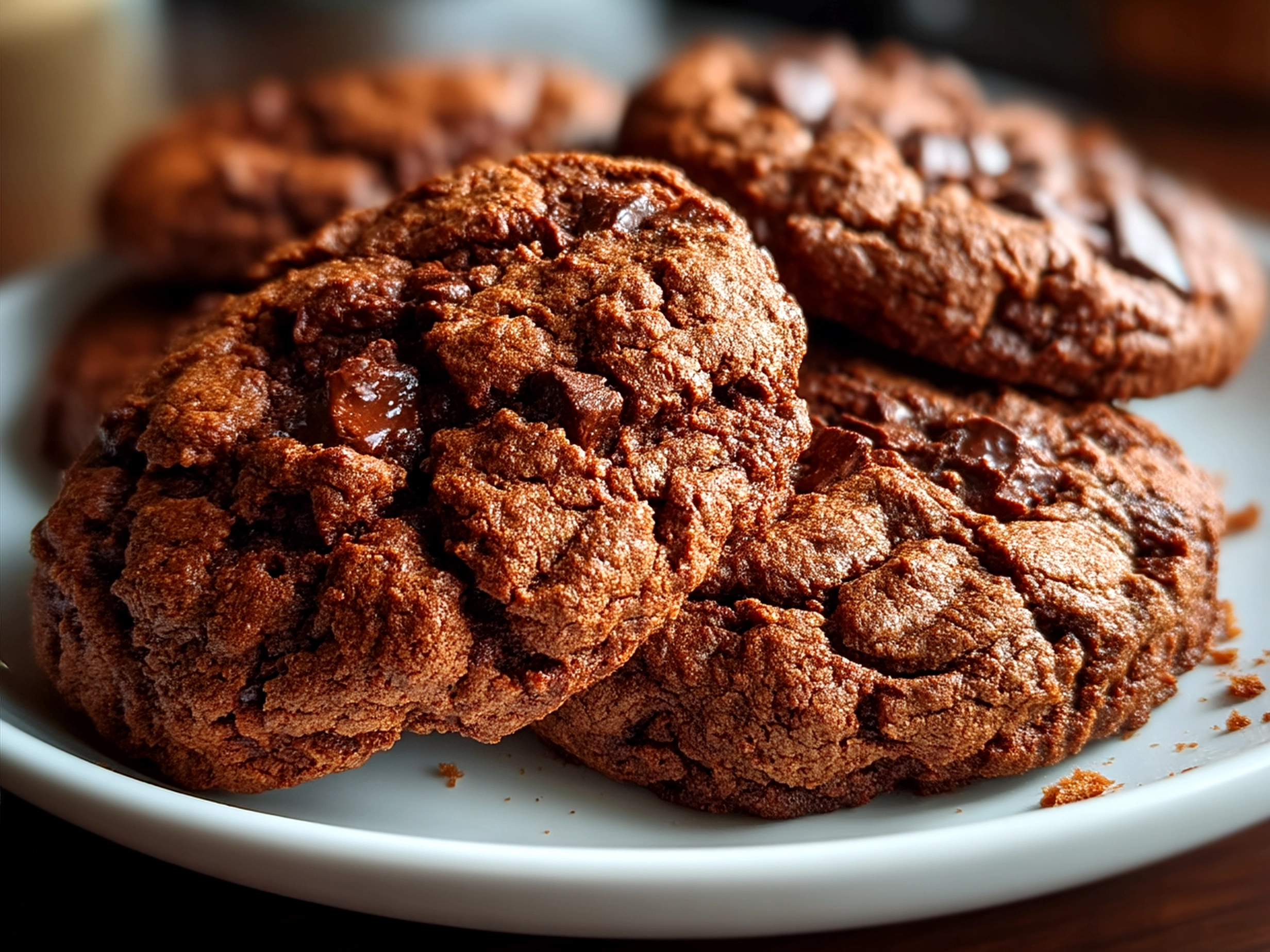 Serving Double Chocolate Sourdough Cookies