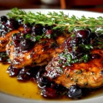 Homemade Blueberry Thyme Chicken Close-up