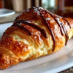 homemade cookie croissant close-up