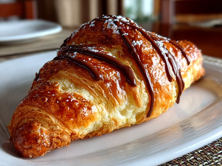 homemade cookie croissant close-up