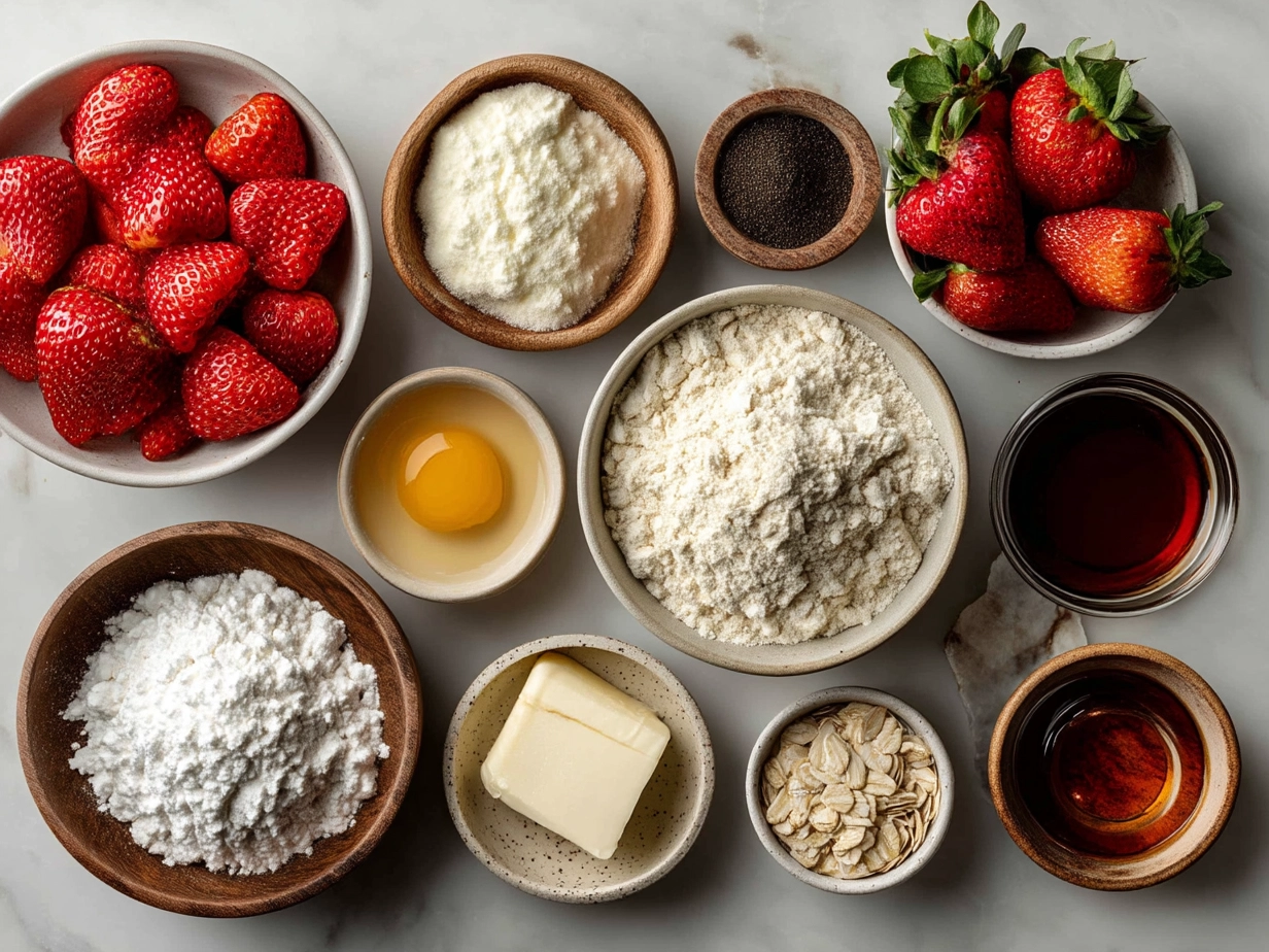 Ingredients for Keto Strawberry Muffins with Almond Flour