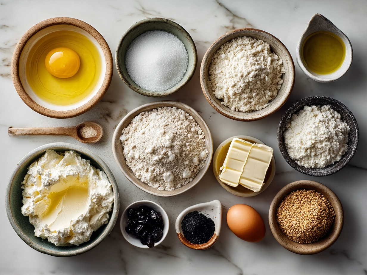 Raw ingredients for making Gluten-Free Greek Yogurt Bagels